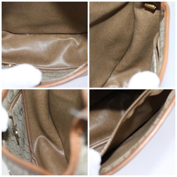 Christian Dior Honeycomb Canvas Shoulder Bag PVC Leather Beige Auth - Picture 14 of 15